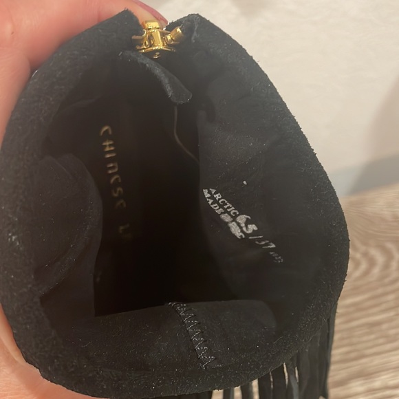 Fringe Black Suede Booties - Picture 7 of 7